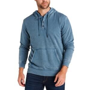 Flag & Anthem Henley Hoodie Size Small NWT Blue Pullover Hooded Long Sleeve